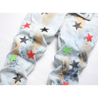 Amiri Jeans Stars Ripped Stretch Jeans