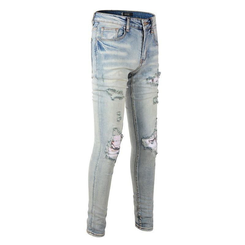 Amiri Jeans Casual Hip Hop Painted Slim Jeans