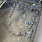 Amiri Jeans Graffiti Hole & Patch Stretch Slim Fit #883