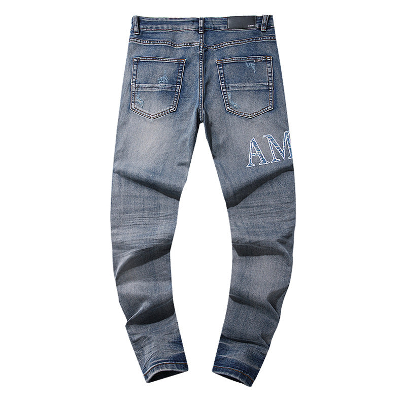 Amiri Jeans Embroidered Stretch Slim-Fit Jeans
