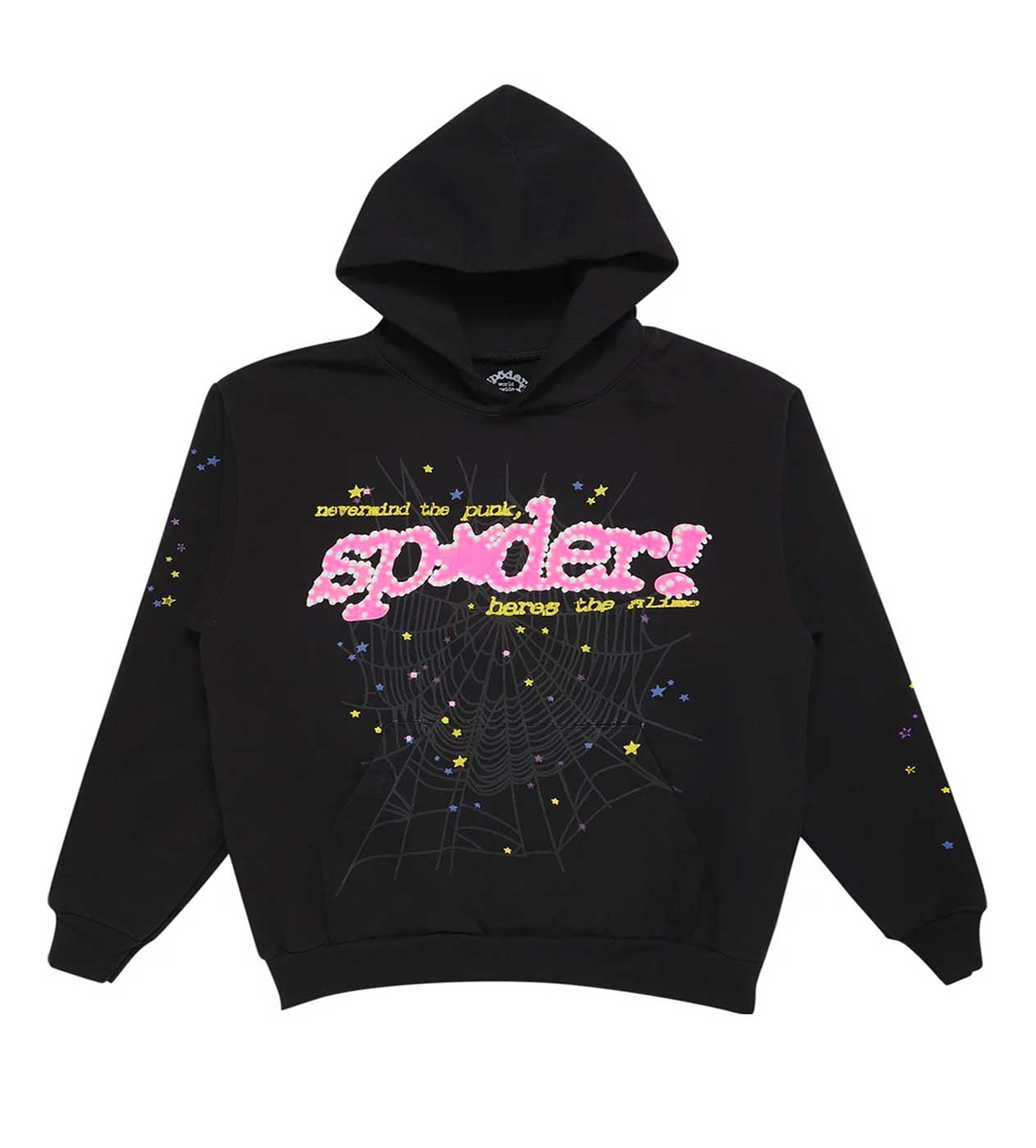 Sp5der P*nk Hoodie V2 Black